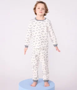Petit Bateau Schlafanzüge, Pyjamas*Kinder-Pyjama aus Nicki mit Zebras blau MILK/ SOIR