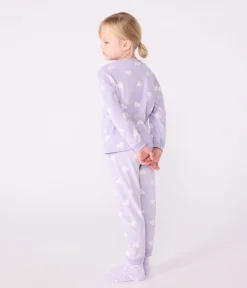 Petit Bateau Schlafanzüge, Nachthemden*Kinder-Pyjama aus Nicki mit Herzmotiv weiss SQUAW/ MARSHMALLOW