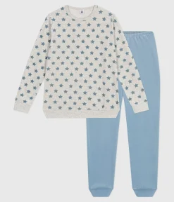 Petit Bateau Herren|Schlafanzüge, Pyjamas*Kinder-Pyjama aus Nicki mit Sternmotiv BELUGA/ ADRIATIC