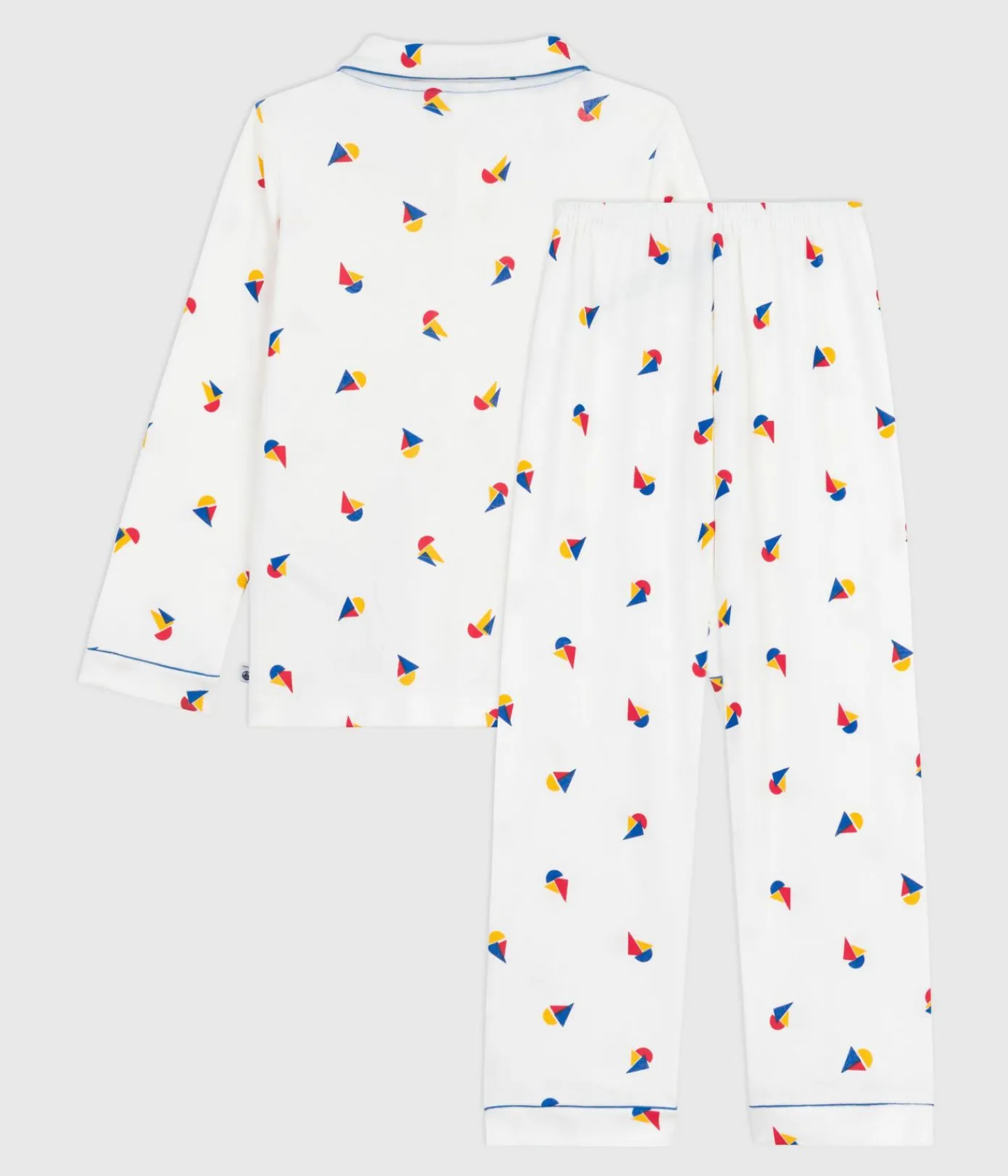 Petit Bateau Schlafanzüge, Pyjamas*Kinder-Pyjama mit Knopfverschluss aus bedruckter Baumwolle MARSHMALLOW/ OLYMPIC/ MULTICO