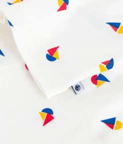 Petit Bateau Schlafanzüge, Pyjamas*Kinder-Pyjama mit Knopfverschluss aus bedruckter Baumwolle MARSHMALLOW/ OLYMPIC/ MULTICO