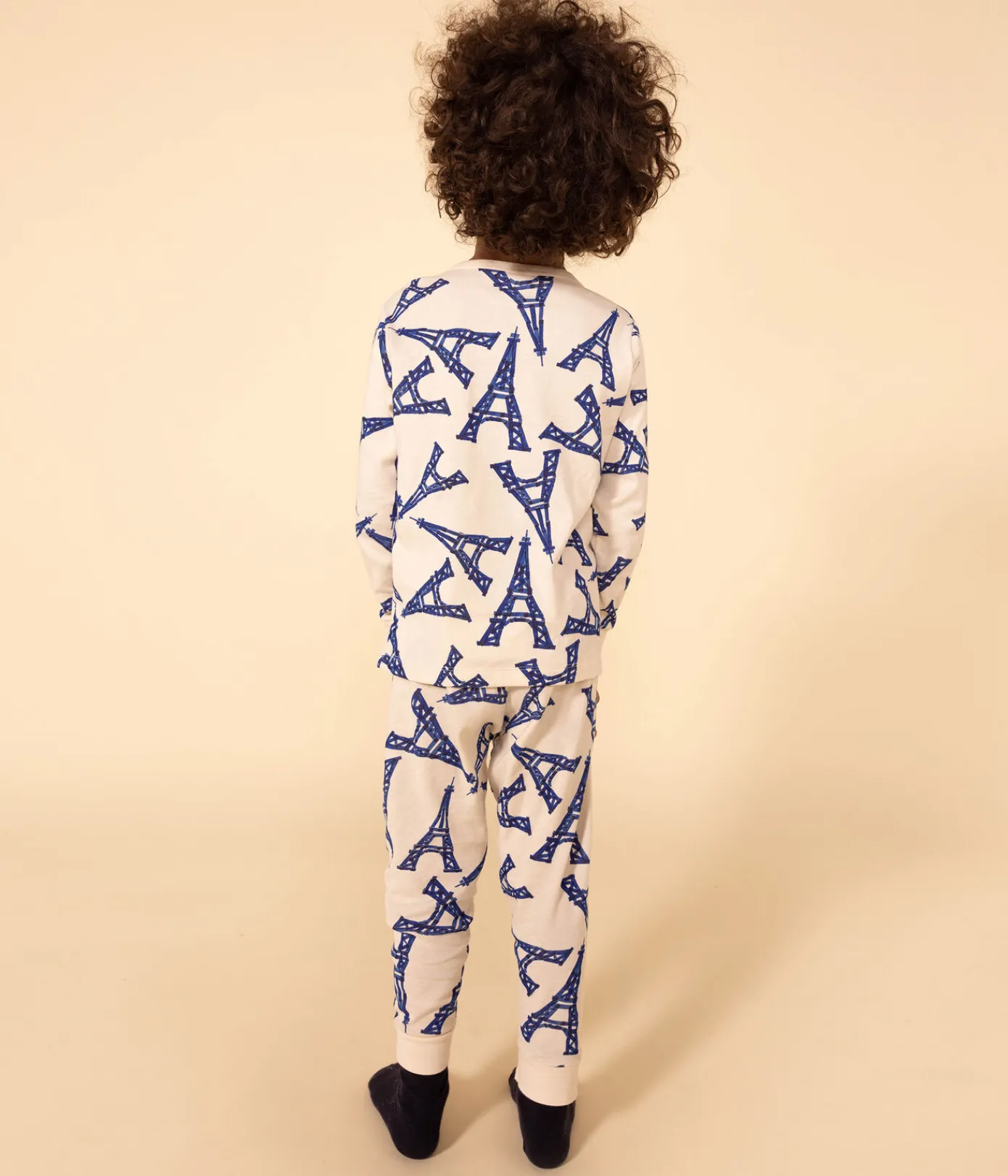 Petit Bateau Schlafanzüge, Pyjamas|Schlafanzüge, Nachthemden*Kinderpyjama Paris aus Baumwolle weiss AVALANCHE/ MULTICO