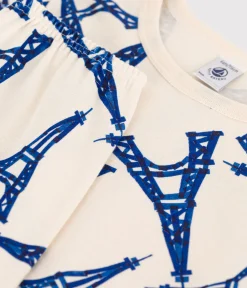 Petit Bateau Schlafanzüge, Pyjamas|Schlafanzüge, Nachthemden*Kinderpyjama Paris aus Baumwolle weiss AVALANCHE/ MULTICO