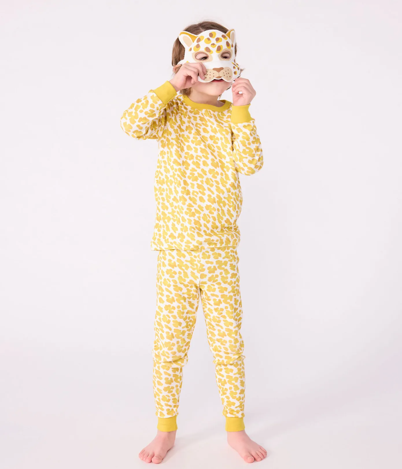Petit Bateau Schlafanzüge, Pyjamas|Schlafanzüge, Nachthemden*Kinder-Pyjama zum Verkleiden aus Baumwolle mit Leoparden-Motiv weiss MARSHMALLOW/weiss MULTICO