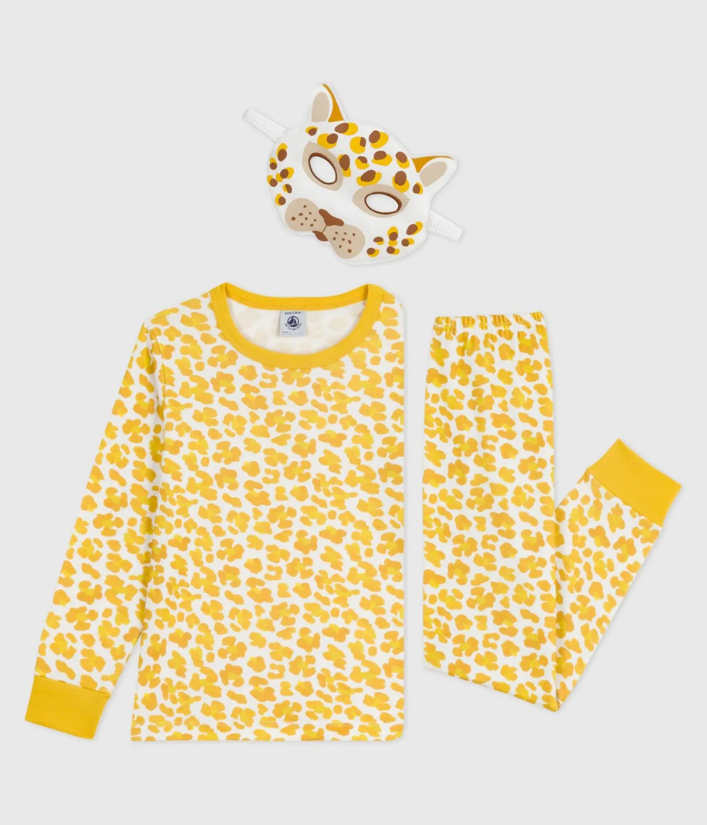 Petit Bateau Schlafanzüge, Pyjamas|Schlafanzüge, Nachthemden*Kinder-Pyjama zum Verkleiden aus Baumwolle mit Leoparden-Motiv weiss MARSHMALLOW/weiss MULTICO