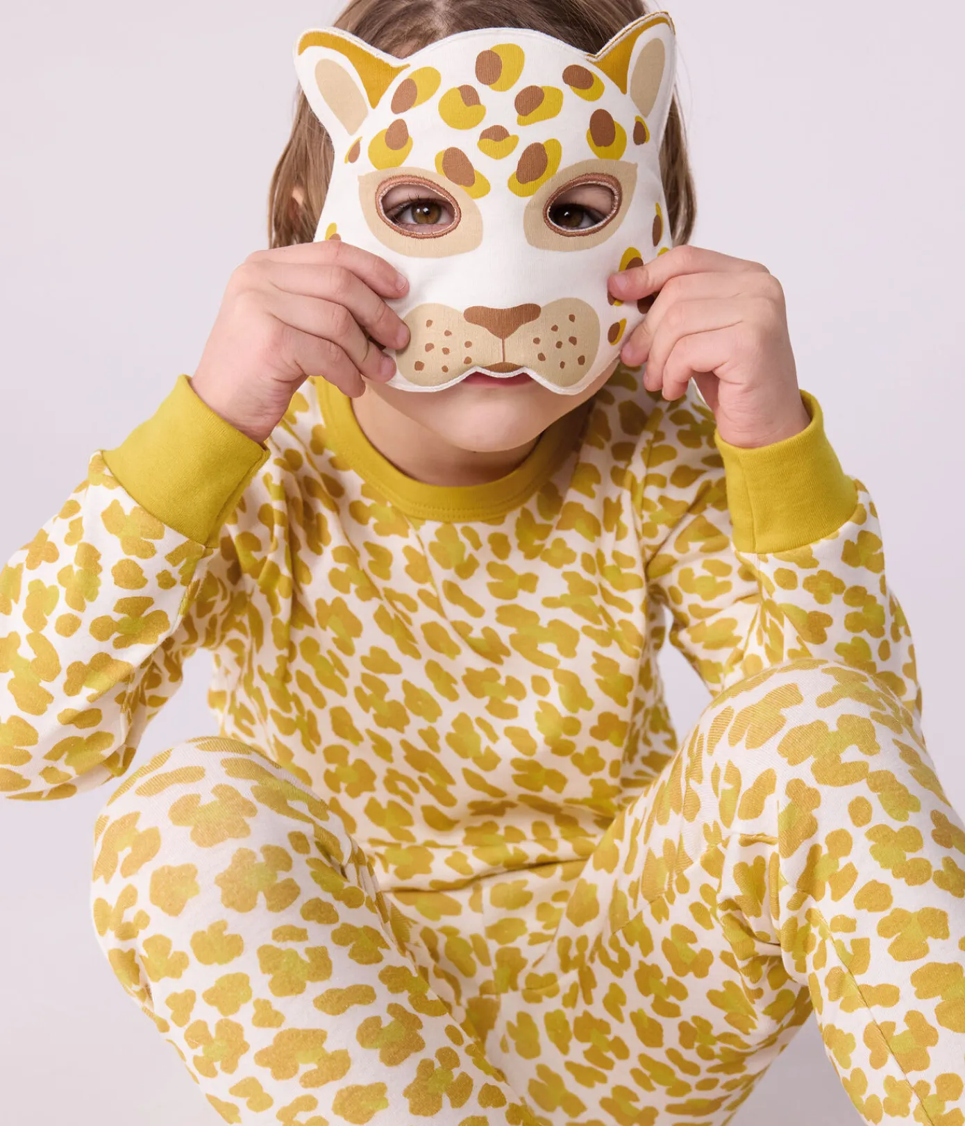 Petit Bateau Schlafanzüge, Pyjamas|Schlafanzüge, Nachthemden*Kinder-Pyjama zum Verkleiden aus Baumwolle mit Leoparden-Motiv weiss MARSHMALLOW/weiss MULTICO