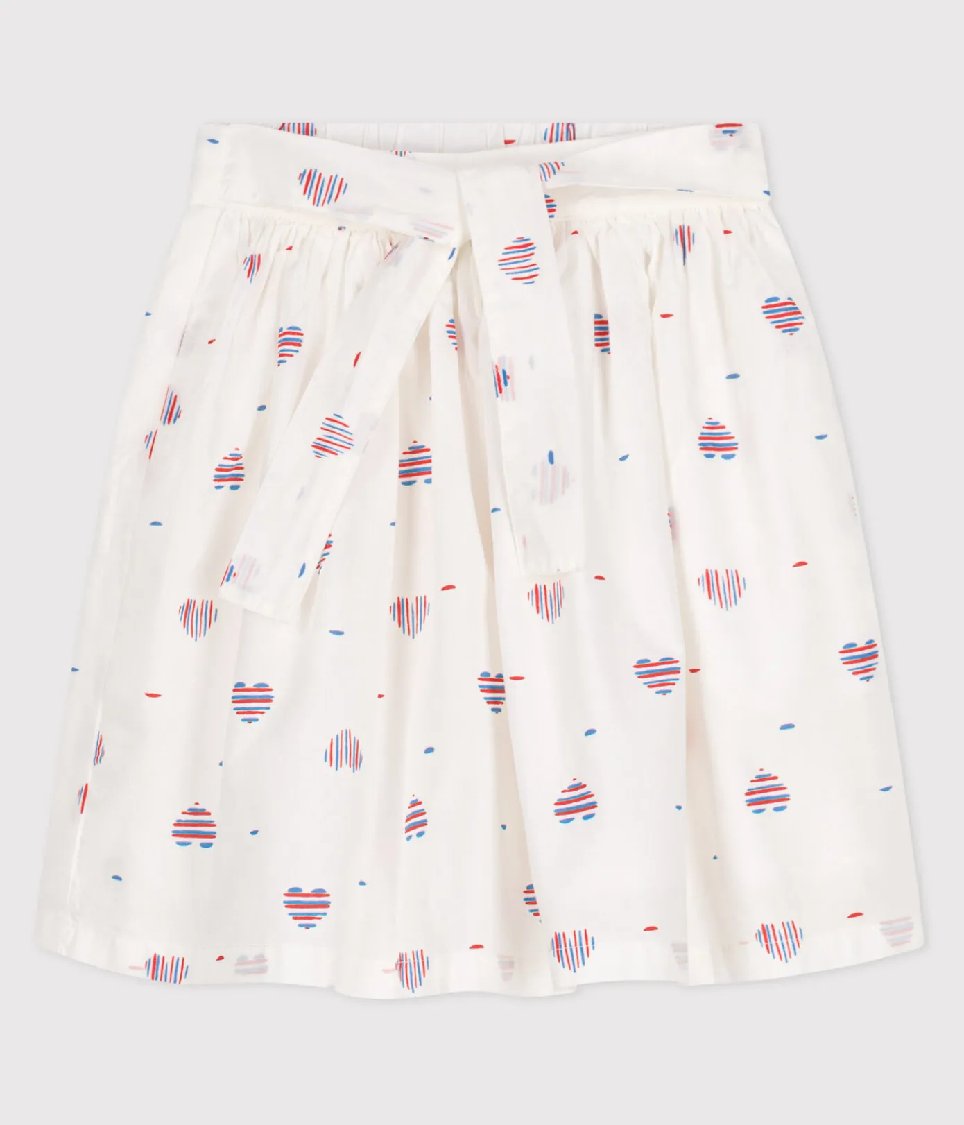 Petit Bateau Kleider, Röcke*Kinder-Rock aus Baumwolle mit Herzen weiss AVALANCHE/ MULTICO