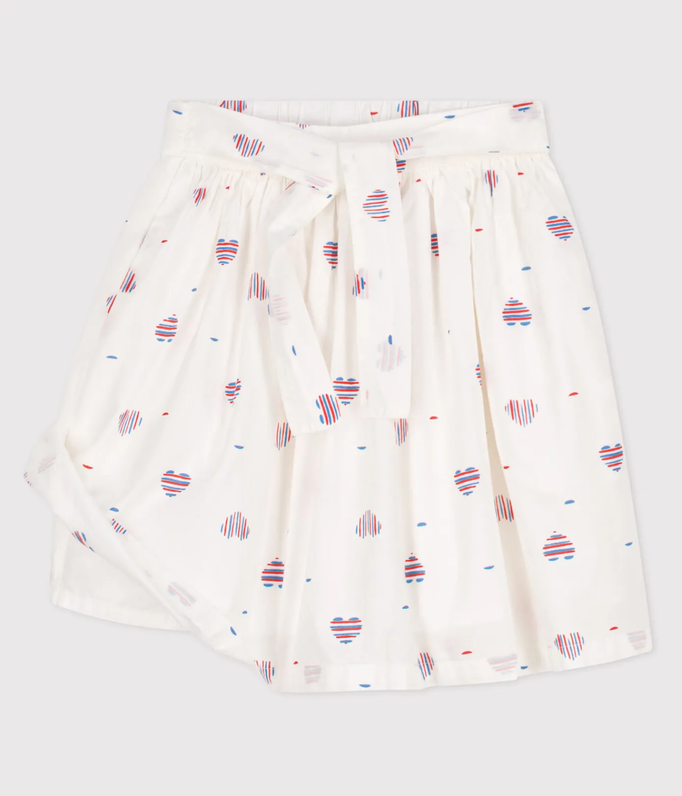 Petit Bateau Kleider, Röcke*Kinder-Rock aus Baumwolle mit Herzen weiss AVALANCHE/ MULTICO