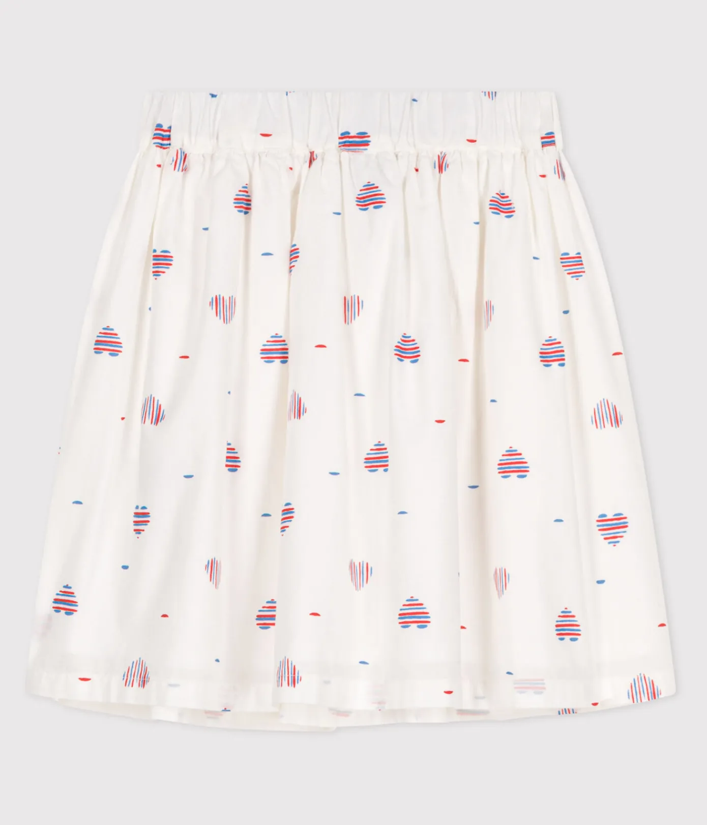 Petit Bateau Kleider, Röcke*Kinder-Rock aus Baumwolle mit Herzen weiss AVALANCHE/ MULTICO