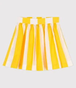 Petit Bateau Kleider, Röcke*Kinder-Rock aus Baumwolle mit Streifen weiss MARSHMALLOW/ ORGE