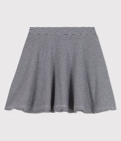 Petit Bateau Kleider, Röcke*Kinder-Rock aus Baumwolle mit Streifen blau SMOKING/weiss MARSHMALLOW