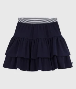 Petit Bateau Kleider, Röcke*Kinder-Rock aus einfarbiger Baumwolle blau SMOKING