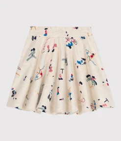 Petit Bateau Kleider, Röcke*Kinder-Rock aus Molton für Mädchen beige MONTELIMAR/weiss MULTICO
