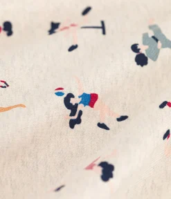 Petit Bateau Kleider, Röcke*Kinder-Rock aus Molton für Mädchen beige MONTELIMAR/weiss MULTICO