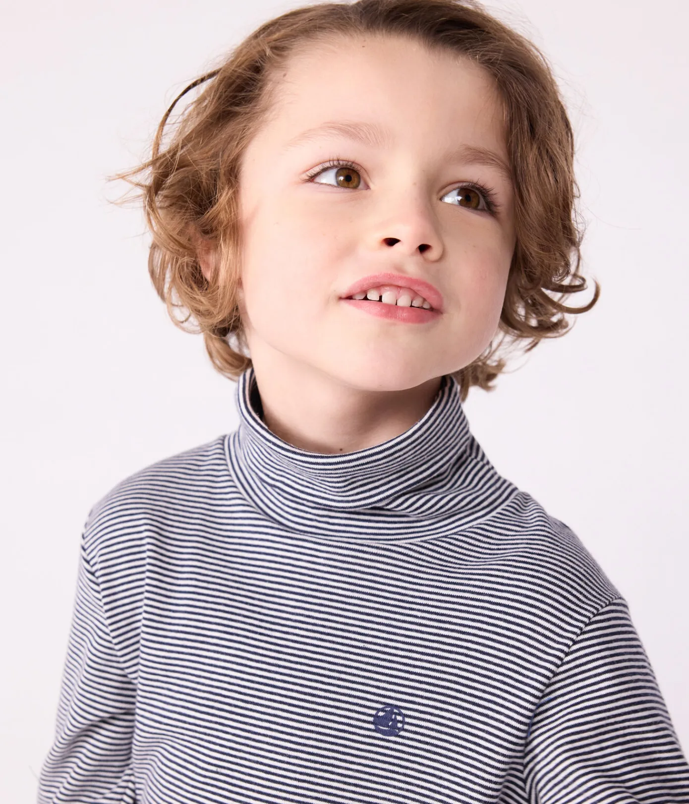 Petit Bateau T-Shirts, Poloshirts, Hemden|T-Shirts, Tops, Oberteile*Kinder-Rollkragenshirt aus Baumwolle für Mädchen und Jungen blau SMOKING/weiss MARSHMALLOW