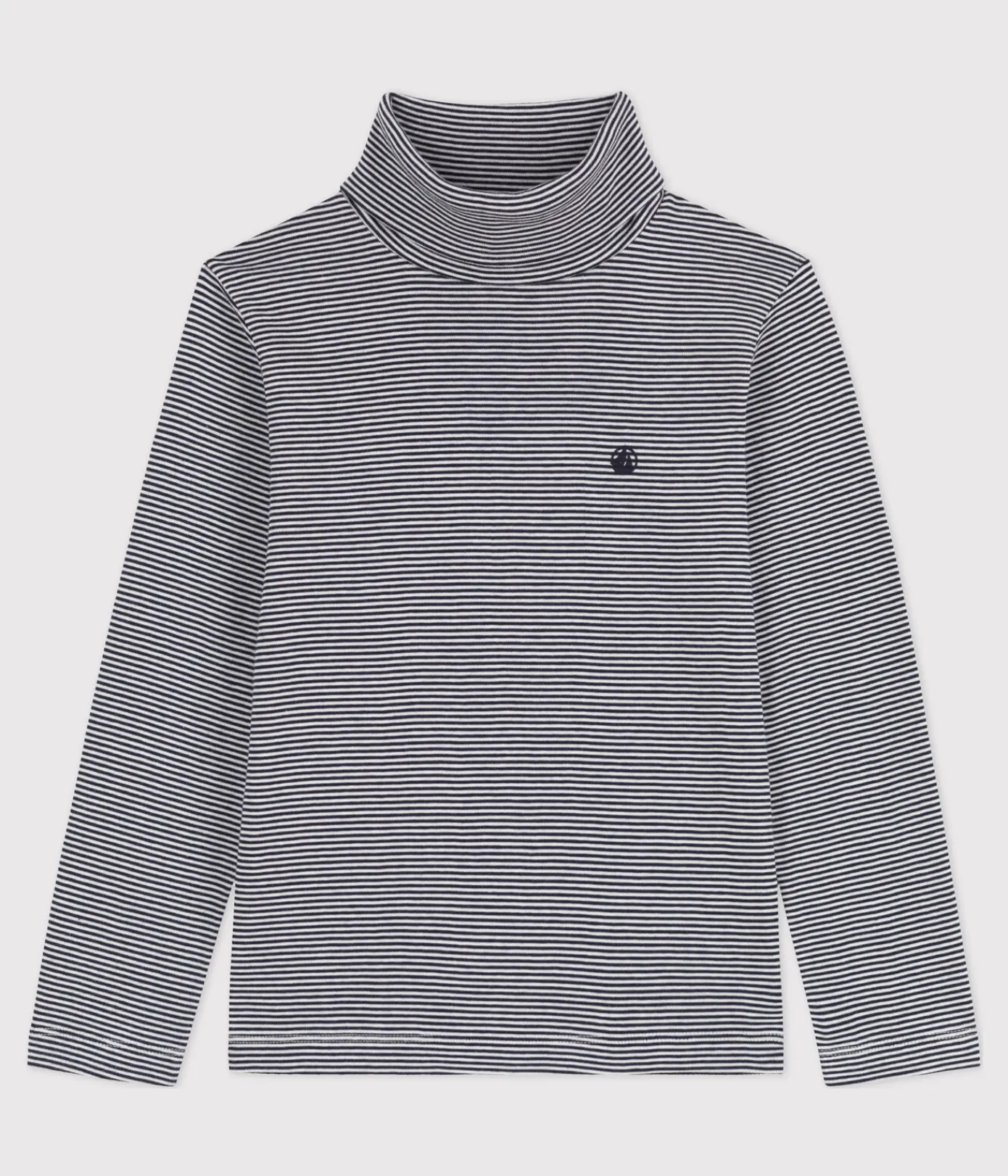 Petit Bateau T-Shirts, Poloshirts, Hemden|T-Shirts, Tops, Oberteile*Kinder-Rollkragenshirt aus Baumwolle für Mädchen und Jungen blau SMOKING/weiss MARSHMALLOW