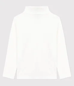 Petit Bateau T-Shirts, Poloshirts, Hemden|T-Shirts, Tops, Oberteile*Kinder-Rollkragenshirt aus einfarbiger Baumwolle weiss MARSHMALLOW