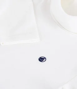 Petit Bateau T-Shirts, Poloshirts, Hemden|T-Shirts, Tops, Oberteile*Kinder-Rollkragenshirt aus einfarbiger Baumwolle weiss MARSHMALLOW