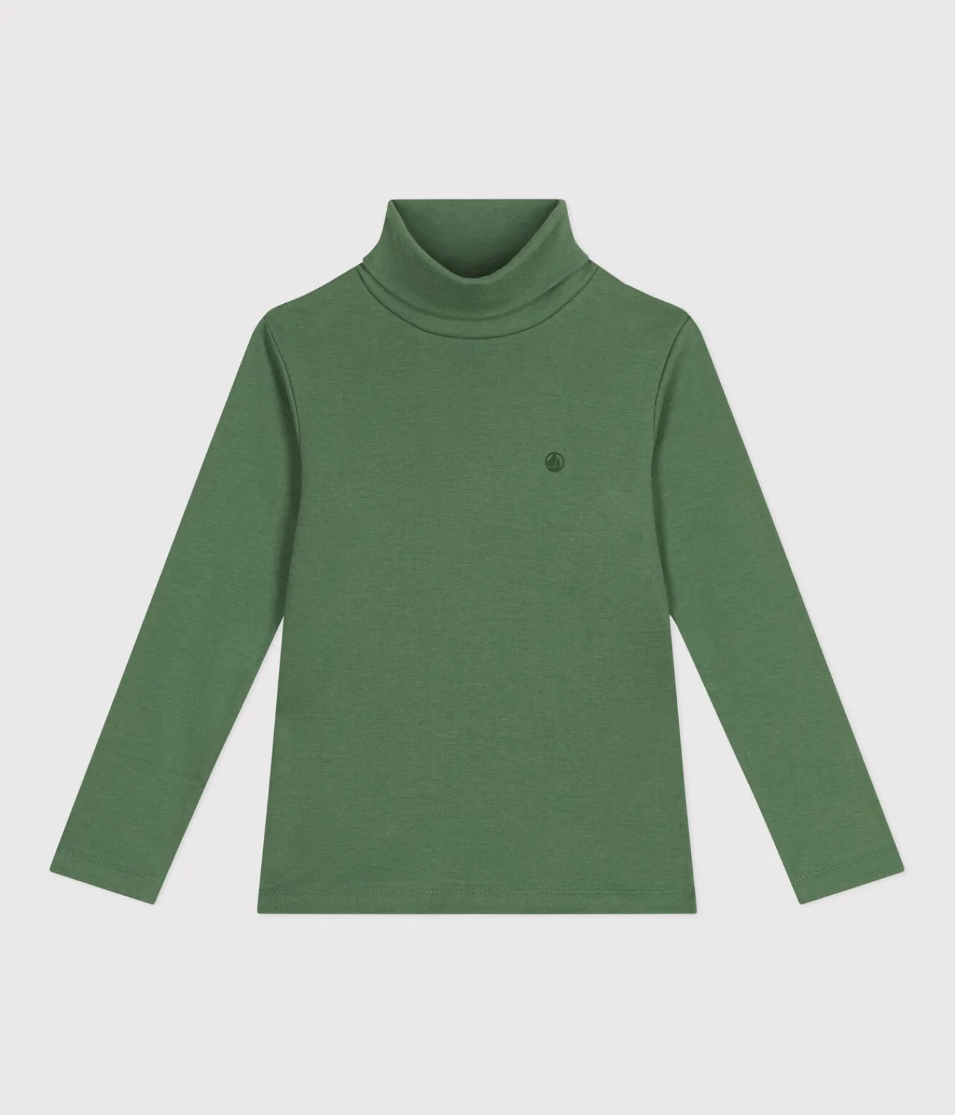 Petit Bateau T-Shirts, Poloshirts, Hemden|T-Shirts, Tops, Oberteile*Kinder-Rollkragenshirt aus Baumwolle für Mädchen und Jungen grün PALMERAIE