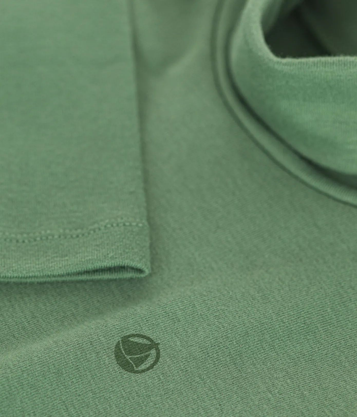 Petit Bateau T-Shirts, Poloshirts, Hemden|T-Shirts, Tops, Oberteile*Kinder-Rollkragenshirt aus Baumwolle für Mädchen und Jungen grün PALMERAIE