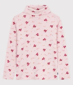 Petit Bateau T-Shirts, Tops, Oberteile*Kinder-Rollkragenshirt aus bedruckter Baumwolle rosa JOLI/weiss MULTICO