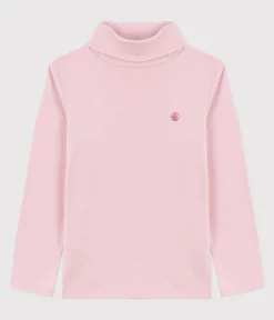 Petit Bateau T-Shirts, Tops, Oberteile*Kinder-Rollkragenshirt aus einfarbiger Baumwolle rosa JOLI