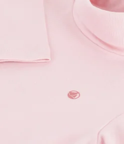 Petit Bateau T-Shirts, Tops, Oberteile*Kinder-Rollkragenshirt aus einfarbiger Baumwolle rosa JOLI