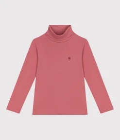 Petit Bateau T-Shirts, Tops, Oberteile*Kinder-Rollkragenshirt aus Baumwolle für Mädchen und Jungen rosa ROSEWOOD