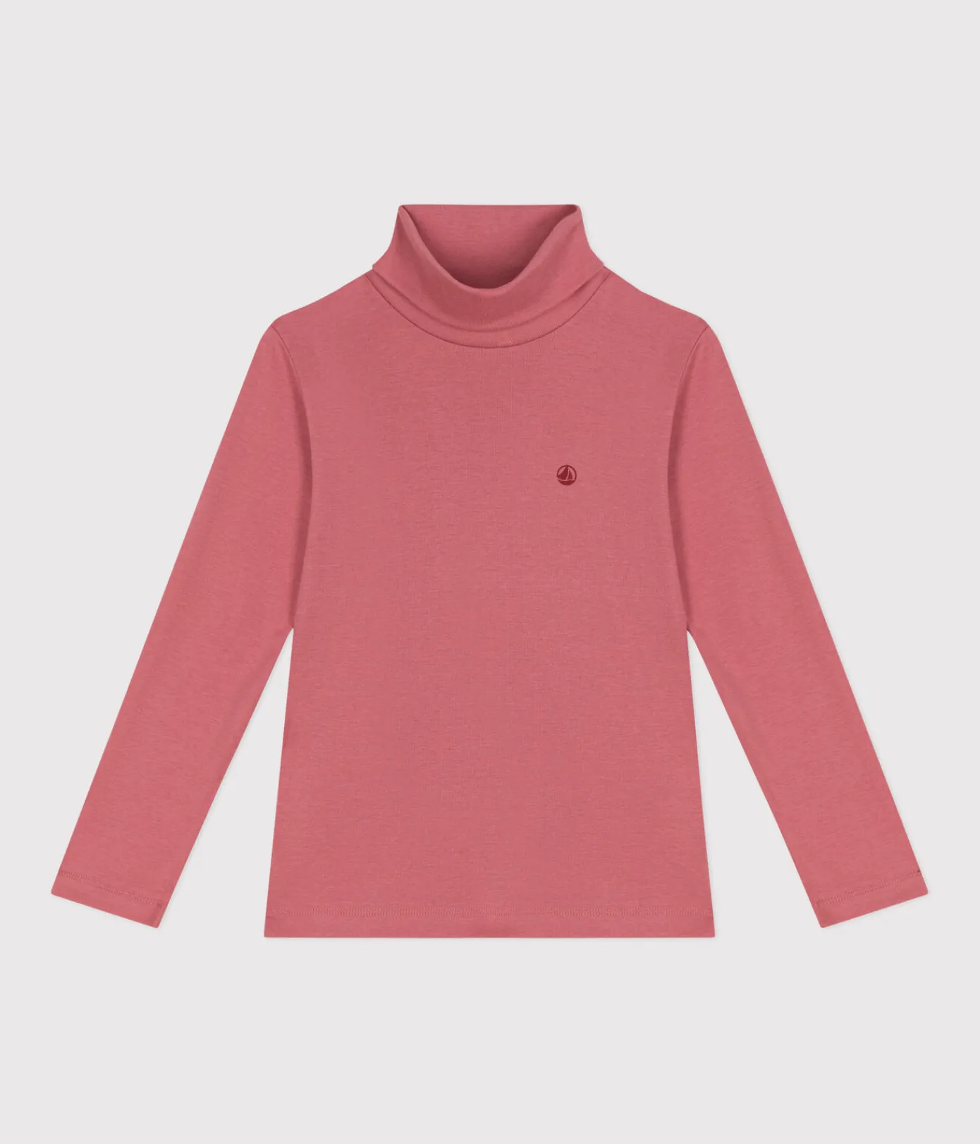 Petit Bateau T-Shirts, Tops, Oberteile*Kinder-Rollkragenshirt aus Baumwolle für Mädchen und Jungen rosa ROSEWOOD