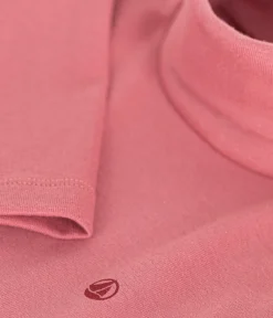 Petit Bateau T-Shirts, Tops, Oberteile*Kinder-Rollkragenshirt aus Baumwolle für Mädchen und Jungen rosa ROSEWOOD