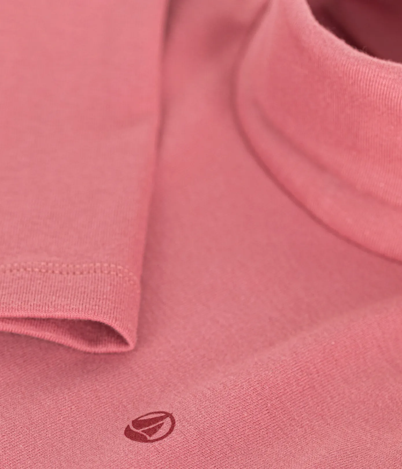 Petit Bateau T-Shirts, Tops, Oberteile*Kinder-Rollkragenshirt aus Baumwolle für Mädchen und Jungen rosa ROSEWOOD