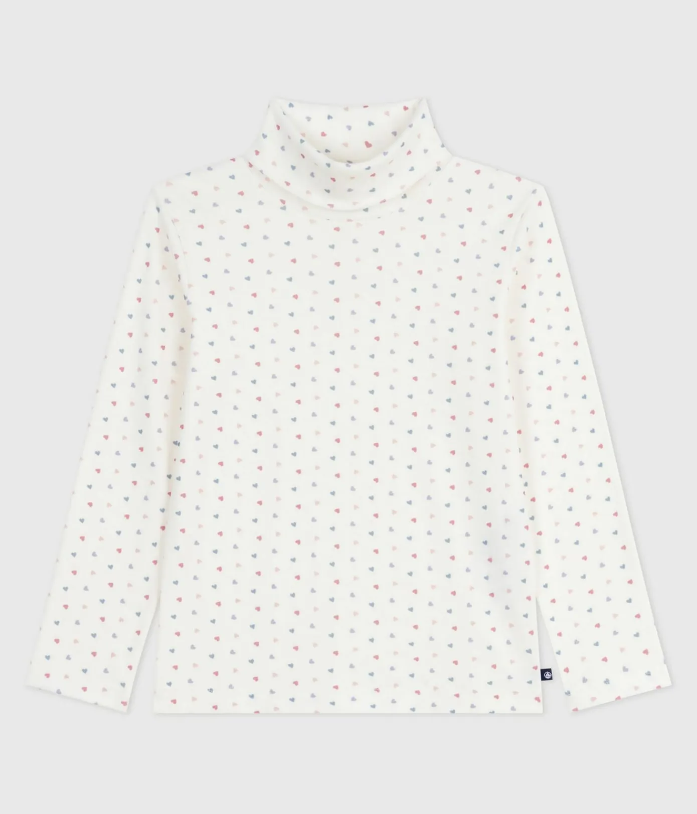 Petit Bateau T-Shirts, Tops, Oberteile*Kinder-Rollkragenshirt aus bedruckter Baumwolle weiss MARSHMALLOW/weiss MULTICO