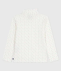 Petit Bateau T-Shirts, Tops, Oberteile*Kinder-Rollkragenshirt aus bedruckter Baumwolle weiss MARSHMALLOW/weiss MULTICO