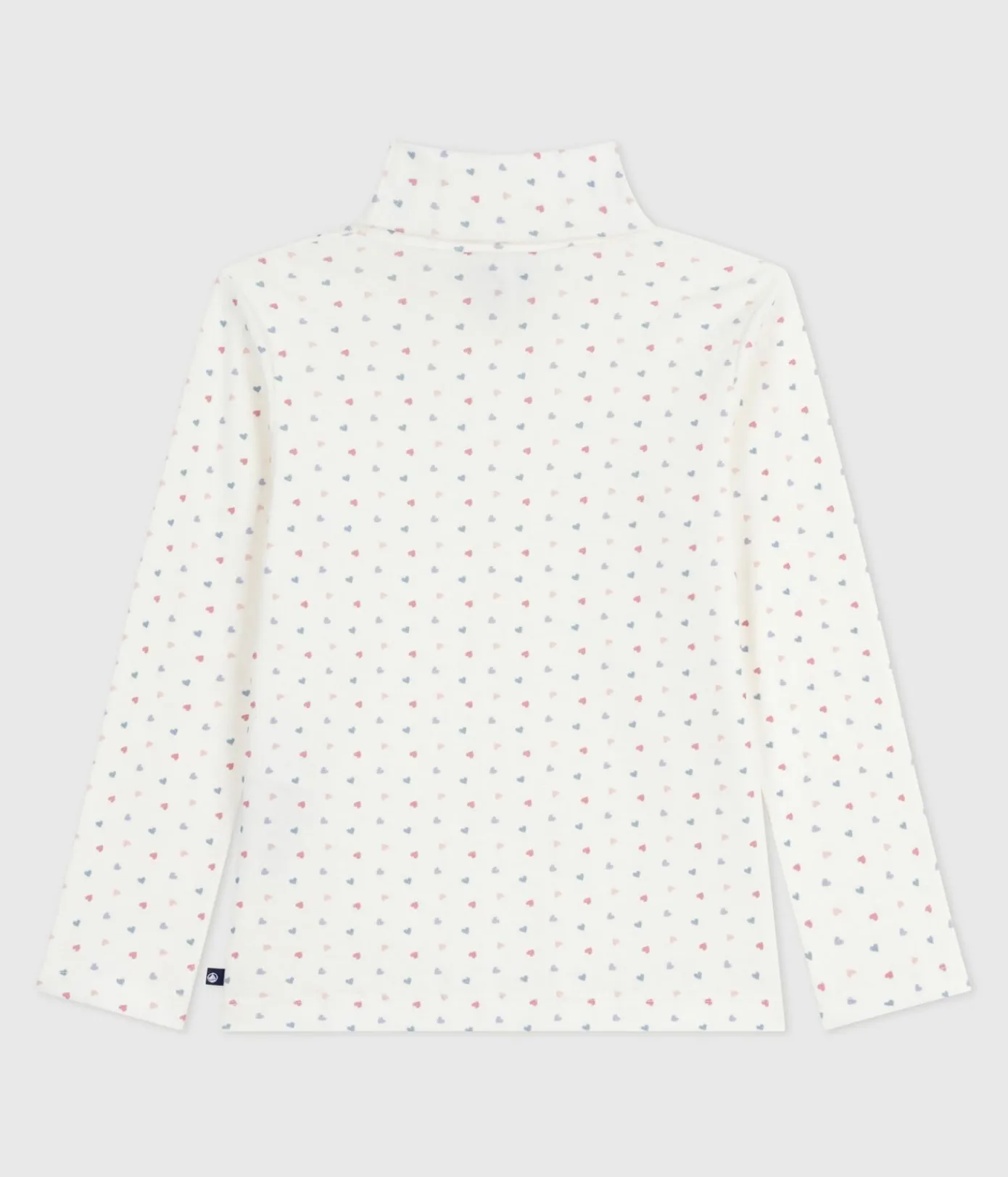 Petit Bateau T-Shirts, Tops, Oberteile*Kinder-Rollkragenshirt aus bedruckter Baumwolle weiss MARSHMALLOW/weiss MULTICO