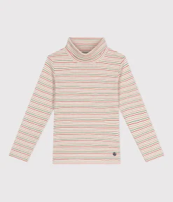 Petit Bateau T-Shirts, Tops, Oberteile*Kinder-Rollkragenshirt für Mädchen weiss AVALANCHE/ MULTICO