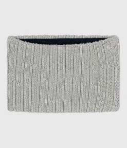 Petit Bateau Accessoires, Mützen, Caps*Kinder-Schlauchschal aus Strick mit Fleece-Futter grau CHATON CHINE