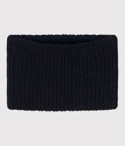 Petit Bateau Accessoires, Mützen, Caps*Kinder-Schlauchschal aus Strick mit Fleece-Futter blau SMOKING