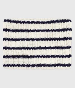 Petit Bateau Accessoires, Mützen, Caps*Kinder-Schlauchschal mit Streifen aus Strick mit Fleece-Futter blau MARSHMALLOW/ SOIR
