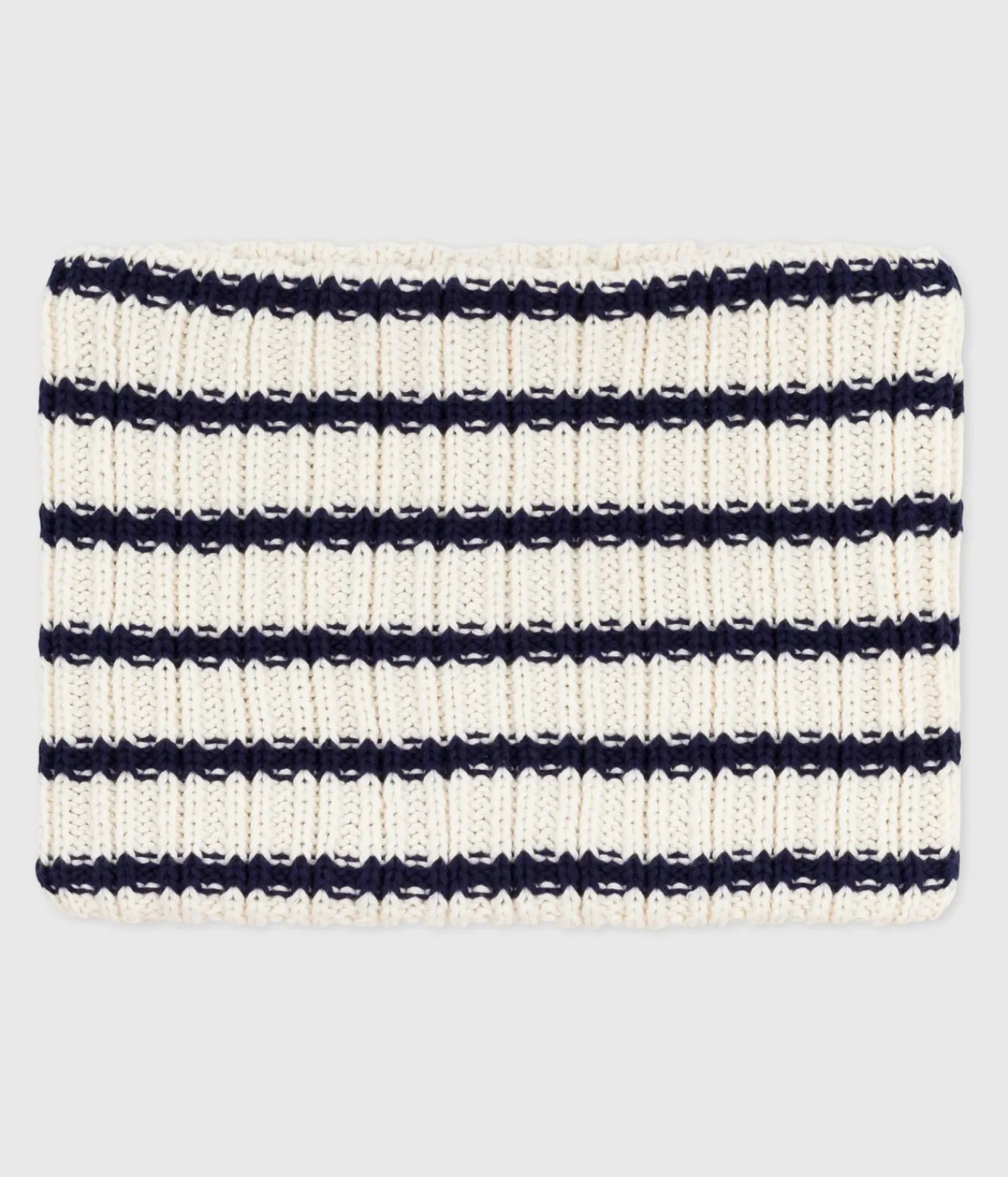 Petit Bateau Accessoires, Mützen, Caps*Kinder-Schlauchschal mit Streifen aus Strick mit Fleece-Futter blau MARSHMALLOW/ SOIR