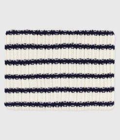 Petit Bateau Accessoires, Mützen, Caps*Kinder-Schlauchschal mit Streifen aus Strick mit Fleece-Futter blau MARSHMALLOW/ SOIR