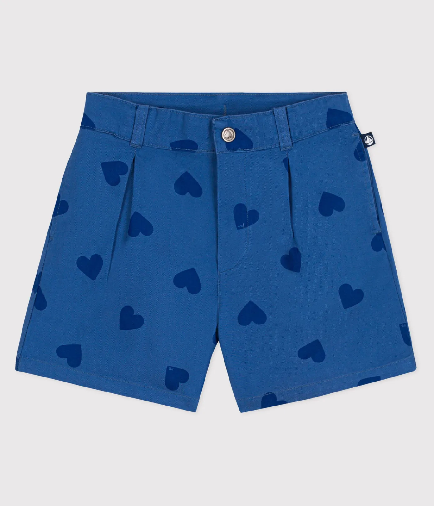 Petit Bateau Shorts, Hosen, Leggings*Kinder-Shorts aus Baumwolle mit Herzmotiv blau ALASKA FONCE/ MEDIEVAL