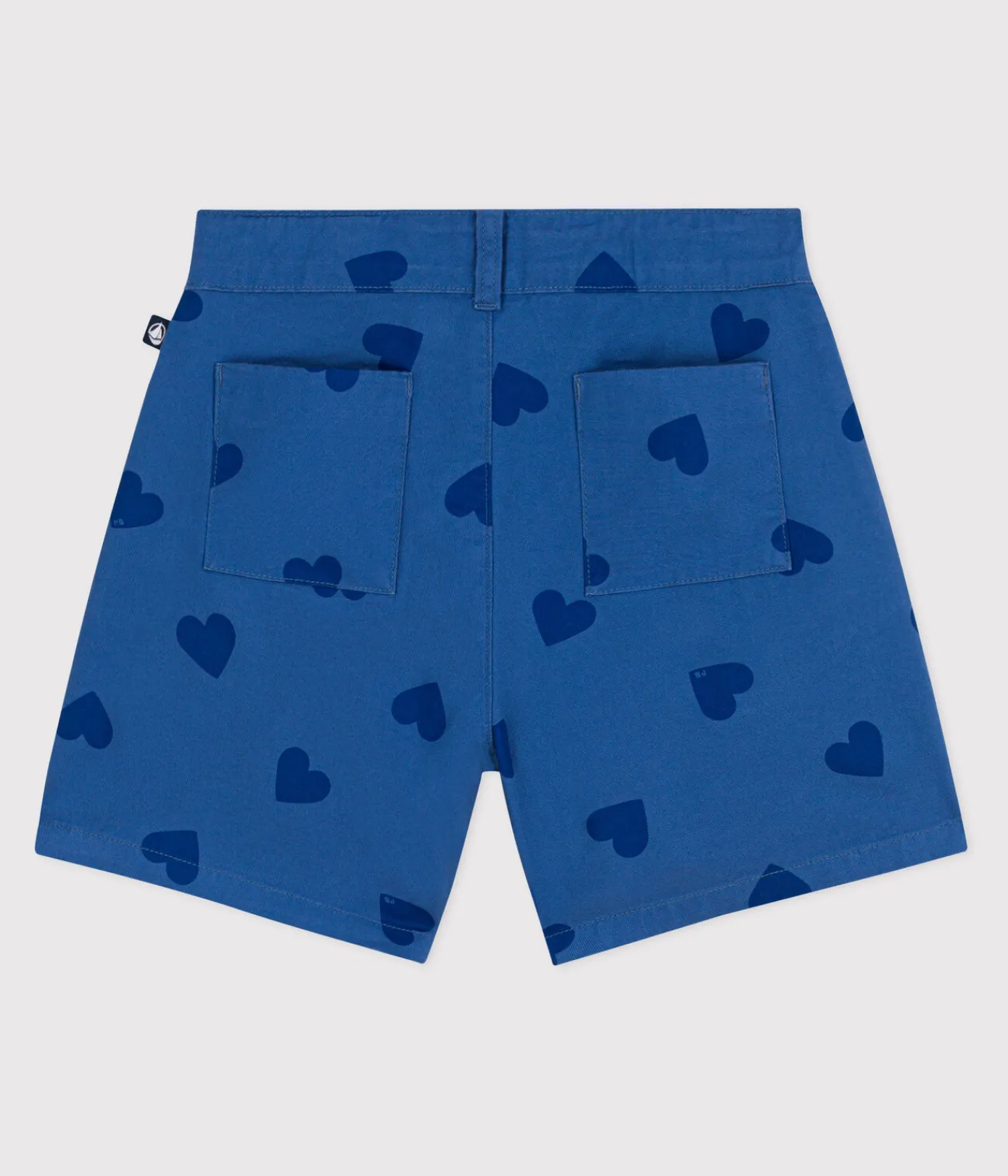 Petit Bateau Shorts, Hosen, Leggings*Kinder-Shorts aus Baumwolle mit Herzmotiv blau ALASKA FONCE/ MEDIEVAL
