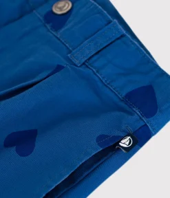 Petit Bateau Shorts, Hosen, Leggings*Kinder-Shorts aus Baumwolle mit Herzmotiv blau ALASKA FONCE/ MEDIEVAL