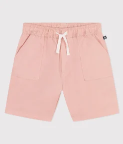 Petit Bateau Shorts, Hosen, Leggings*Kinder-Shorts aus Baumwoll-Twill und Leinen rosa SALINE