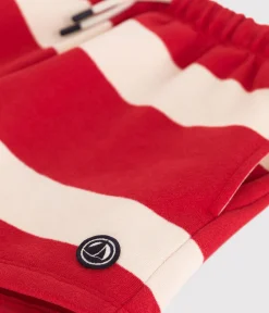 Petit Bateau Shorts, Hosen, Leggings*Kinder-Shorts aus Baumwolle mit Streifen ROT AURORA/ AVALANCHE