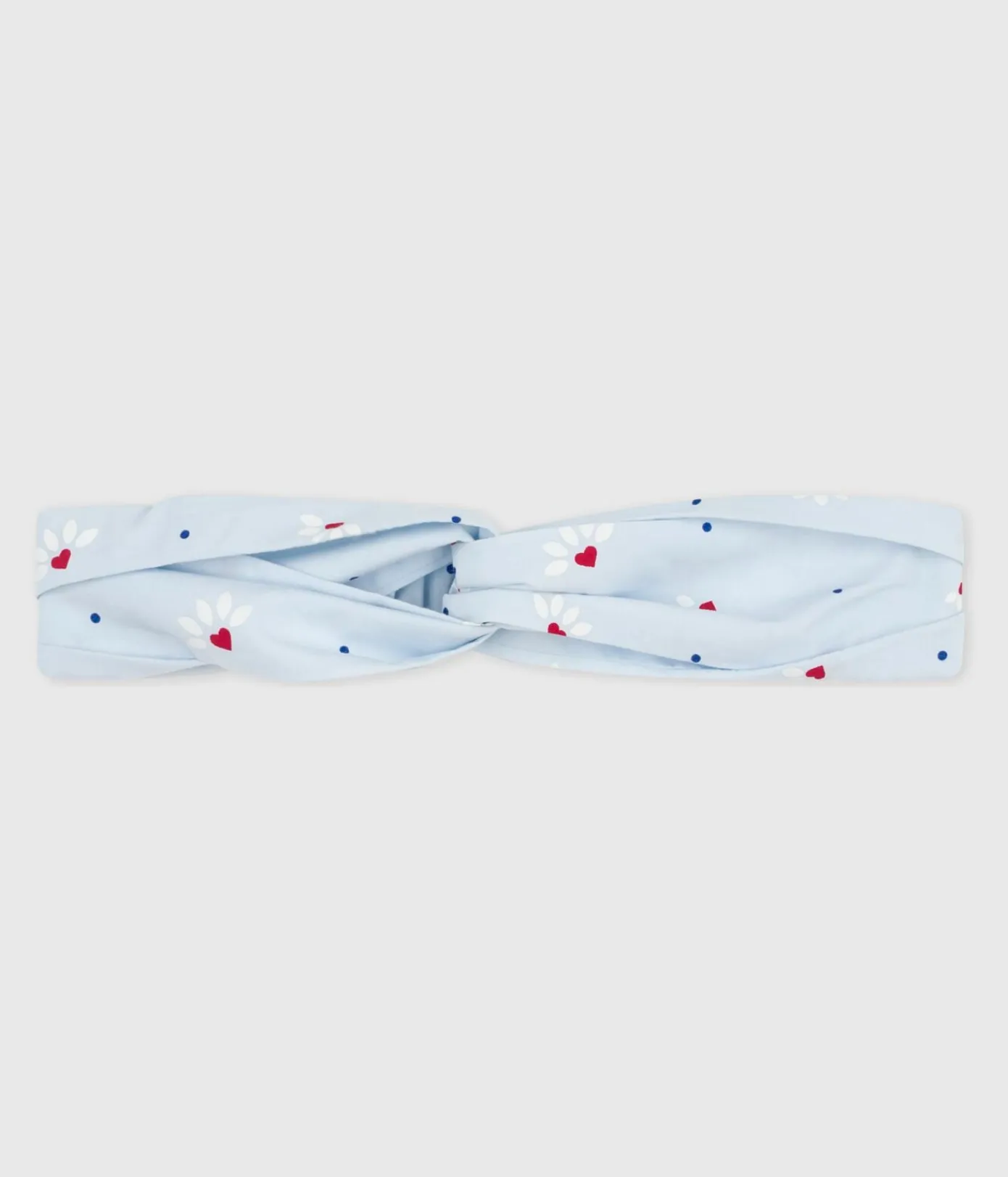 Petit Bateau Accessoires, Mützen, Caps*Kinder-Stirnband aus Popeline mit Blumenmuster blau FRAICHEUR/weiss MULTICO