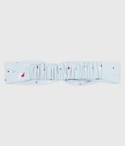 Petit Bateau Accessoires, Mützen, Caps*Kinder-Stirnband aus Popeline mit Blumenmuster blau FRAICHEUR/weiss MULTICO