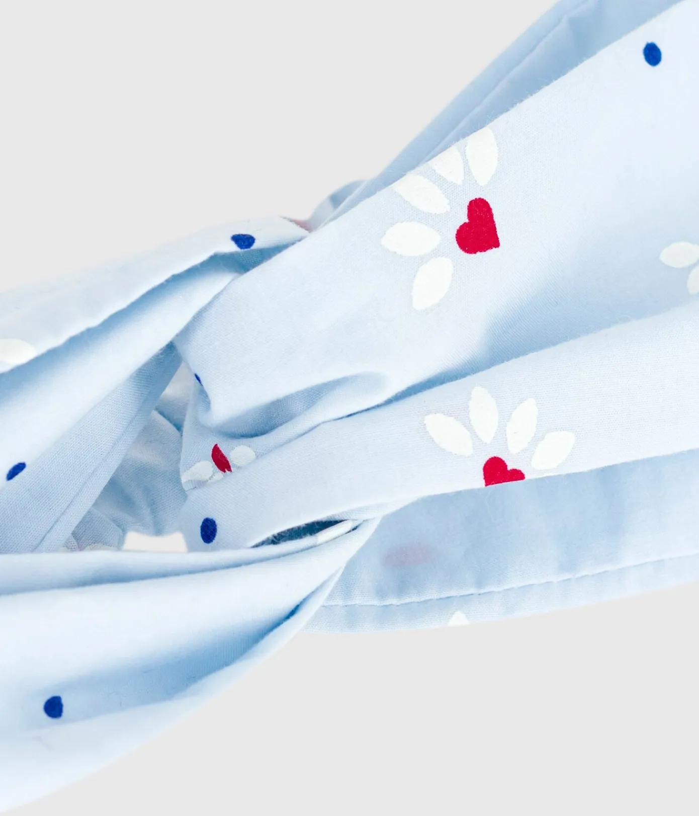 Petit Bateau Accessoires, Mützen, Caps*Kinder-Stirnband aus Popeline mit Blumenmuster blau FRAICHEUR/weiss MULTICO