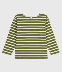 Petit Bateau Sweatshirts, Pullover, Cardigans|Sweatshirts, Pullover, Cardigans*Kinder-Streifenshirt grün CEDAR/ MILK