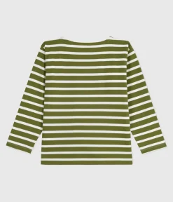 Petit Bateau Sweatshirts, Pullover, Cardigans|Sweatshirts, Pullover, Cardigans*Kinder-Streifenshirt grün CEDAR/ MILK